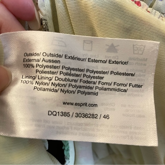 Esprit Yellow Spaghetti Strap Tank Top Flowy Flower Blouse Used - Picture 10 of 12